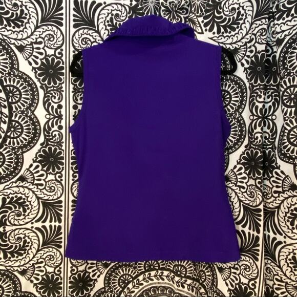 Women's EP Pro S Ruffled Trim Purple Golf Activewear Zip Front Vest MINT COND. - Picture 5 of 9